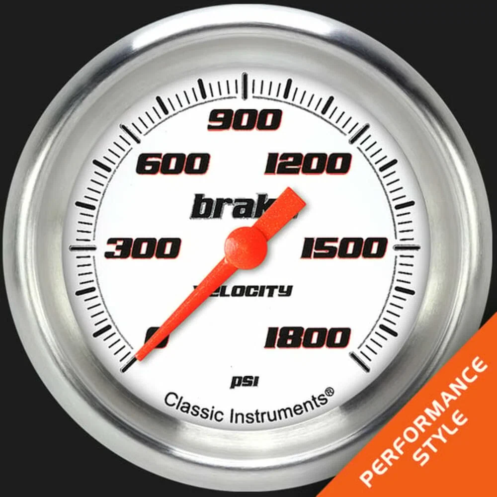 Velocity White 2 5_8_ Brake Pressure Gauge VS367WAPF